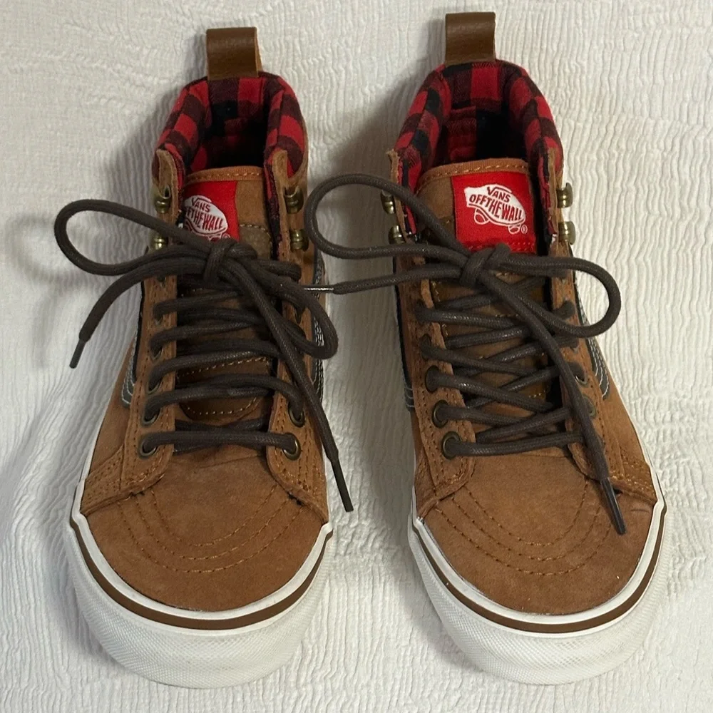 🪵🪓🏔️ Vans Sk8-Hi MTE Glazed Ginger Suede/Leather w/ Buffalo Plaid Lining New 🔥